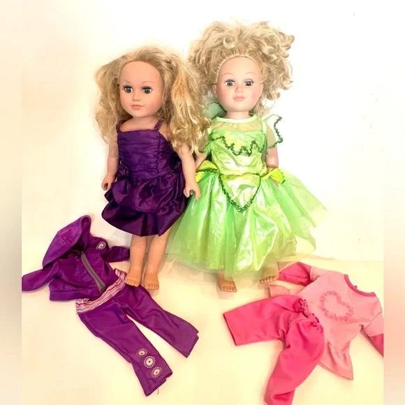 American Girl Cititoy 2013 18" Blonde Hair Blue Eyes Dolls (2) with Clothes - Picture 1 of 9